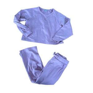 Crewcuts by J.crew pink soft two piece sweatsuit outfit